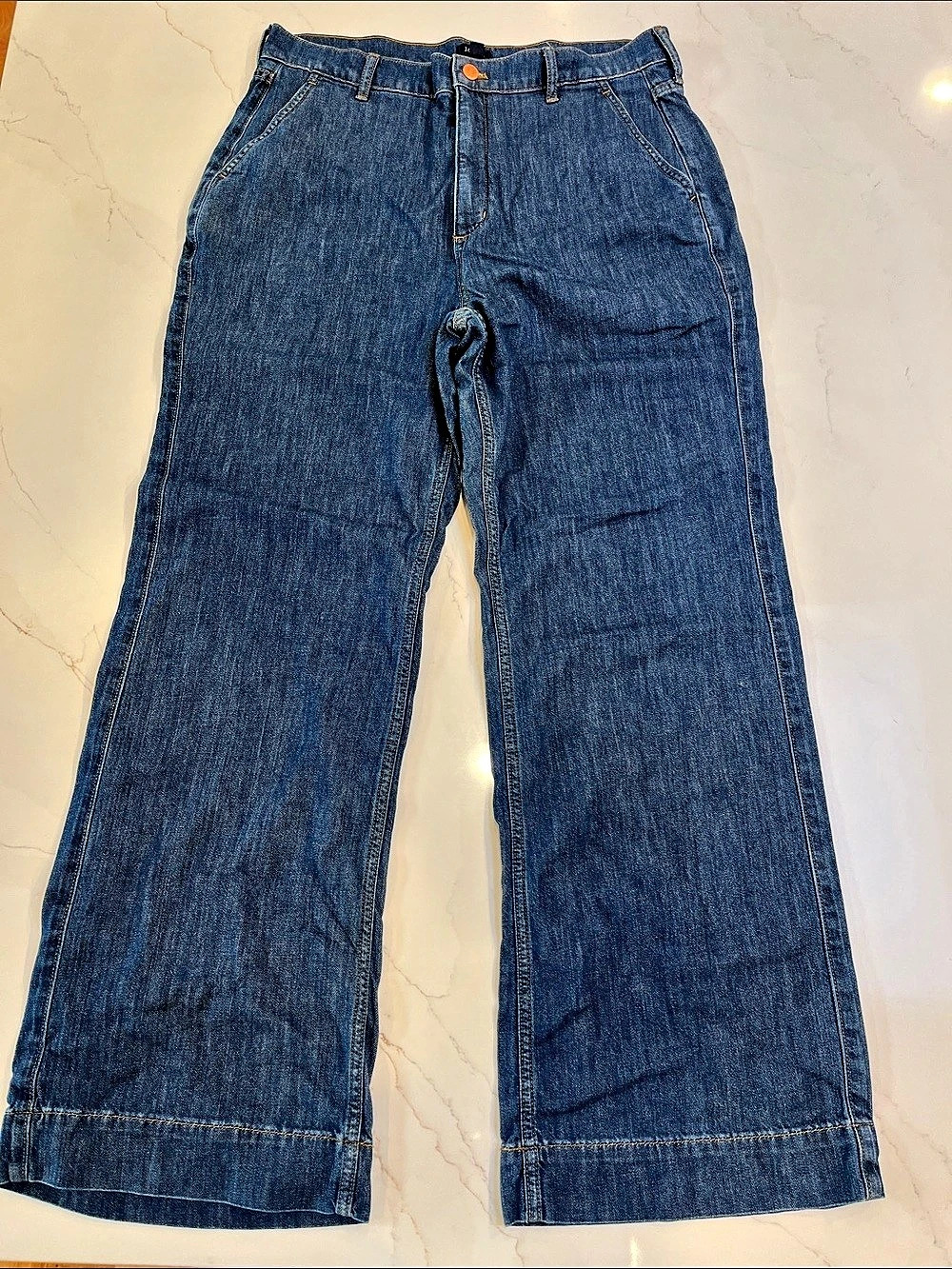 J.Crew Wide Leg Denim Trouser in Blue, Waist 31